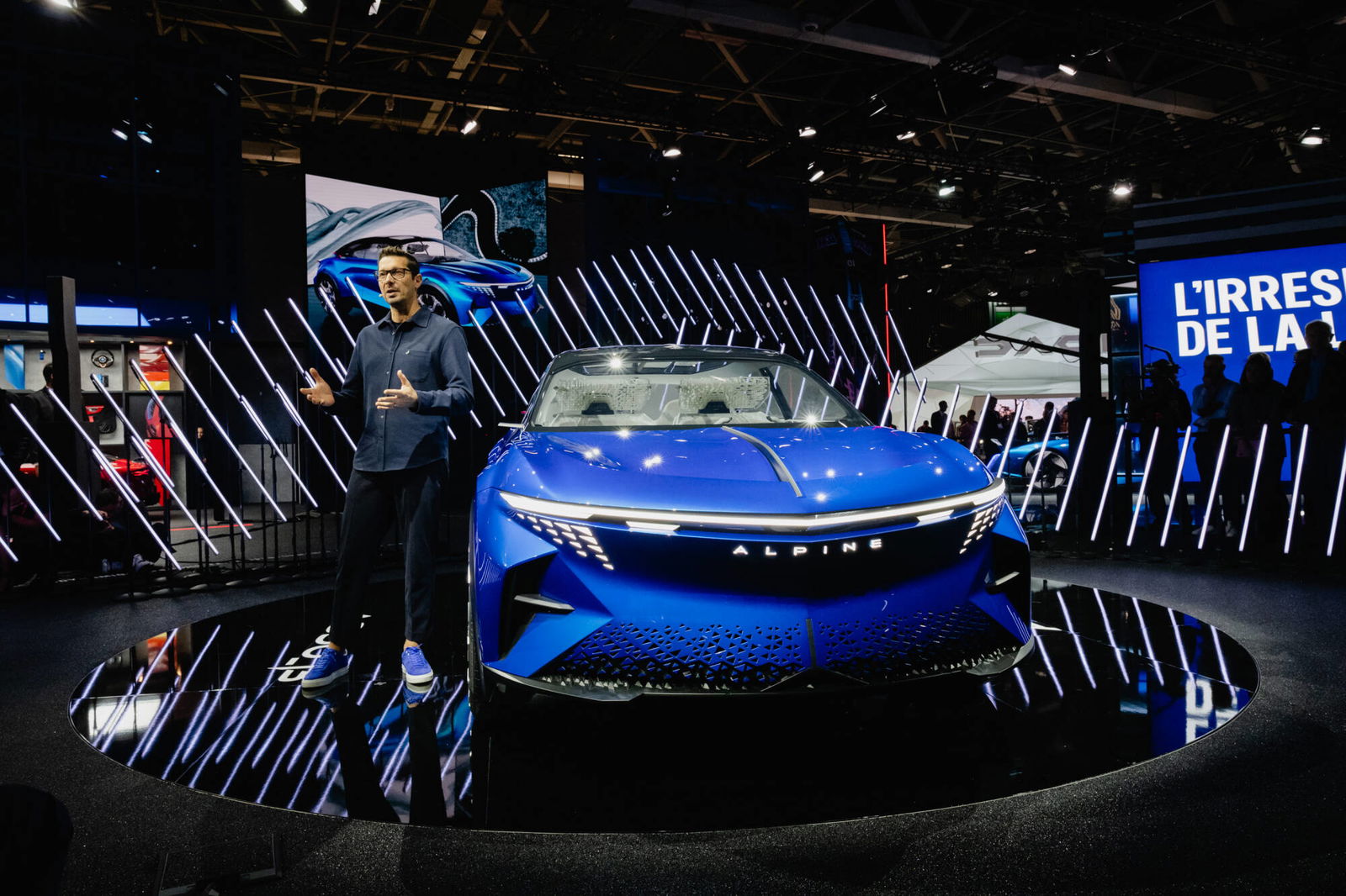 The Alpine A390 Beta is unveiled at the 2024 Paris Motor Show